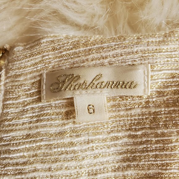 Shoshanna Gold Jacquard Melody Dress Size 6 - Picture 14 of 16